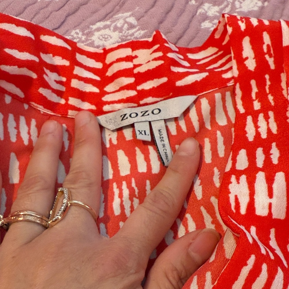 ZOZO Red and White Patterned dress